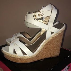 White wedge heel sandal